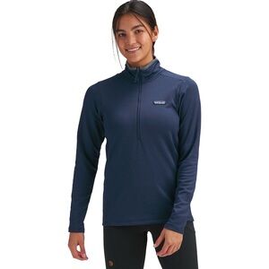 Patagonia, women’s R1 Daily zip-neck pullover, Navy blue, EUC